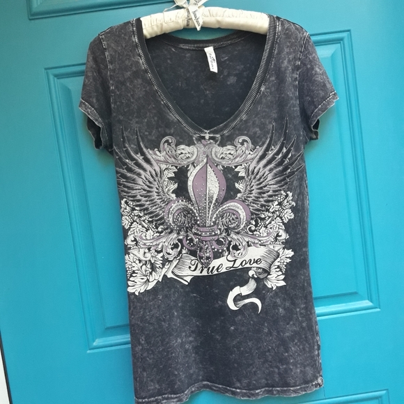 Grunge Biker Tshirt Metal Grommets Reverse Tie Die - Picture 5 of 17